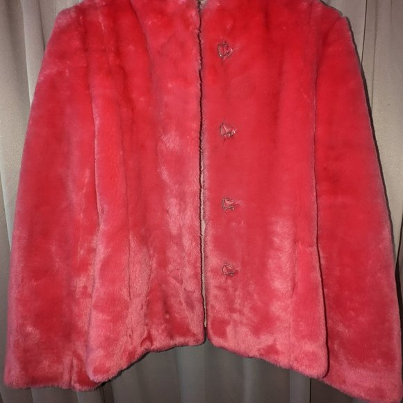 Hot Pink Fur Coat - Picture 1 of 8